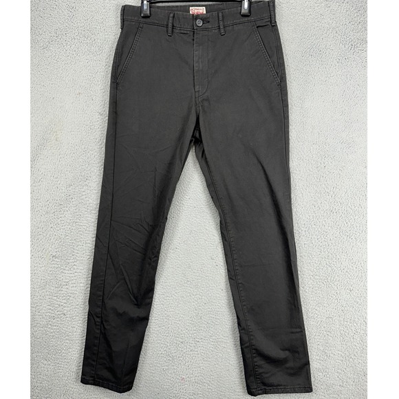 Levis Mens‎ Khakis Pants 32X34 Black Chino Slim Fit Stretch Flat Front Pockets - Picture 1 of 10